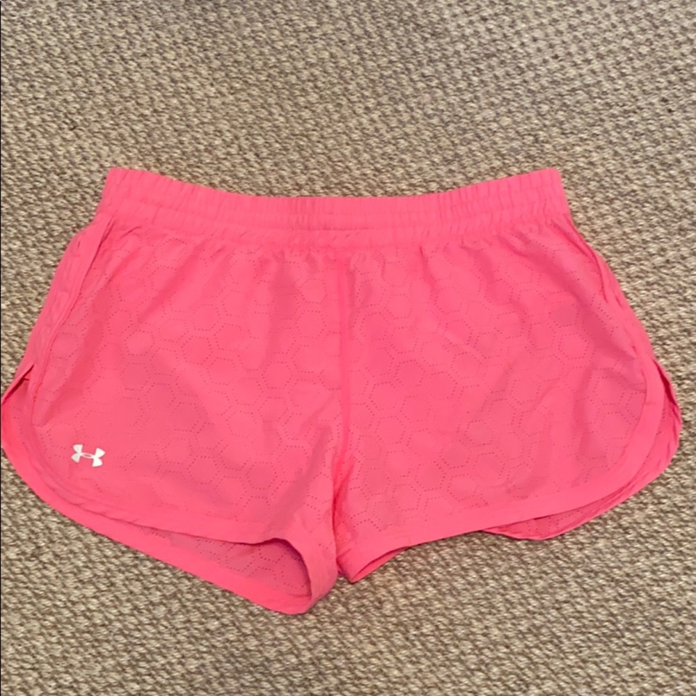 Neon pink Under Armour shorts
